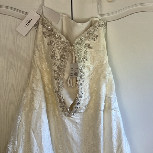 18w David’s bridal ivory strapless wedding dress - Picture 5 of 8